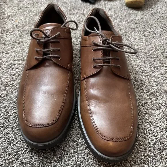 Ecco Men's Lite Hybrid Plain‎ Toe Tie Oxford Cognac New 41 7-7.5